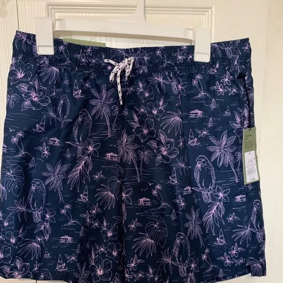 Goodfellow & Co Men's 7" Parrot Scenic Swim Trunks Medium - Picture 8 of 9